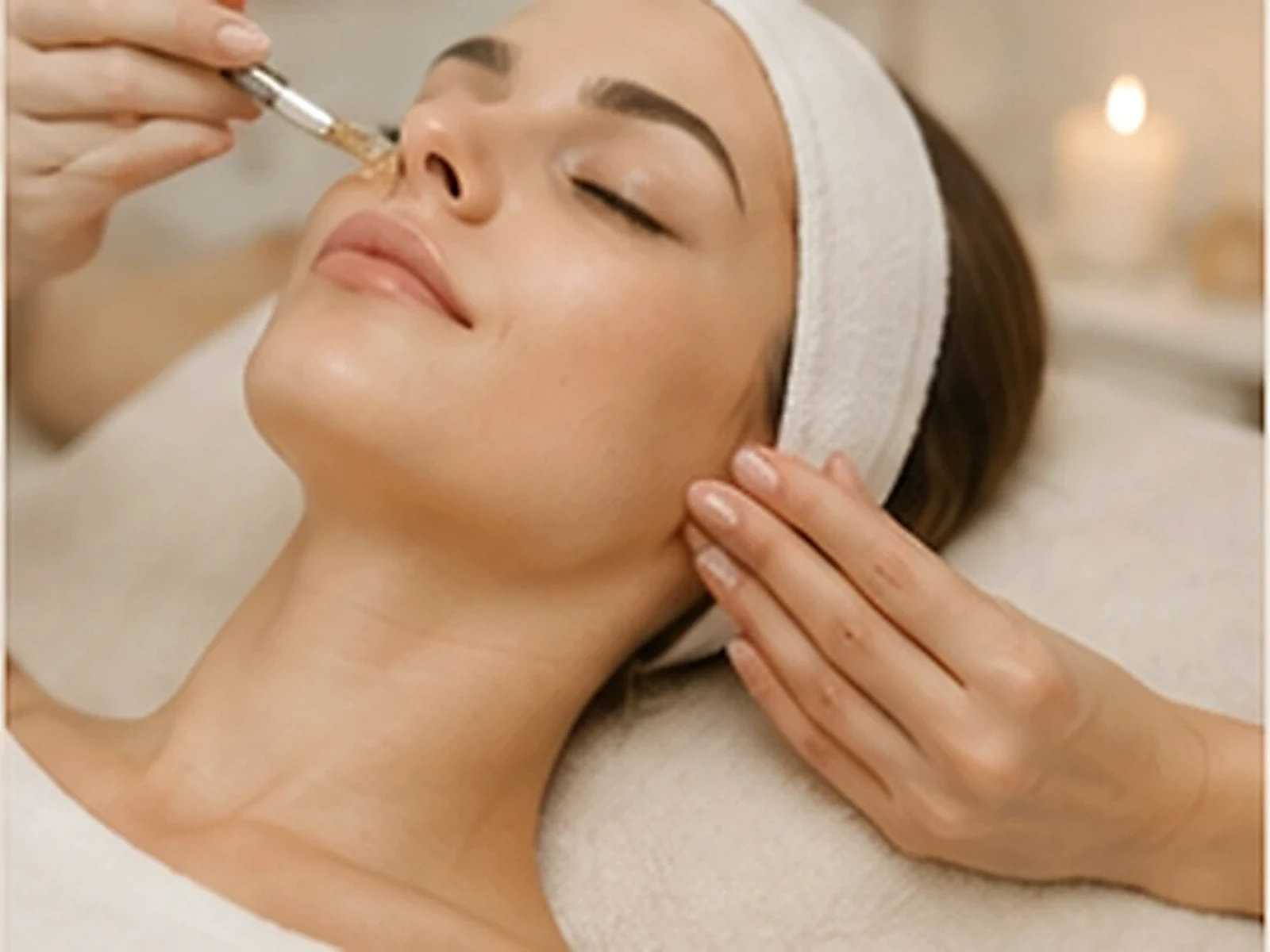Cuidado facial profesional con piel sana y aspecto natural